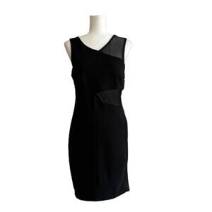 Honey and Rosie Dress Black V-Neck Illusion Cutout Mesh Sleeveless Dressy Large